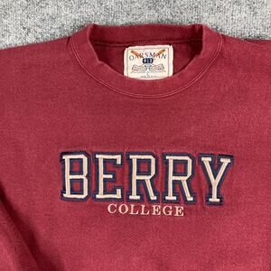 Oarsman Sweatshirt Mens Large Maroon Berry College Crewneck Vintage